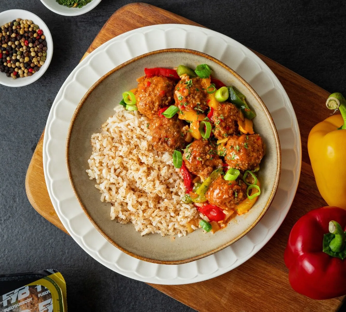 Zilvervliesrijst - Sweet Chilli Meatballs - Paprika & ui