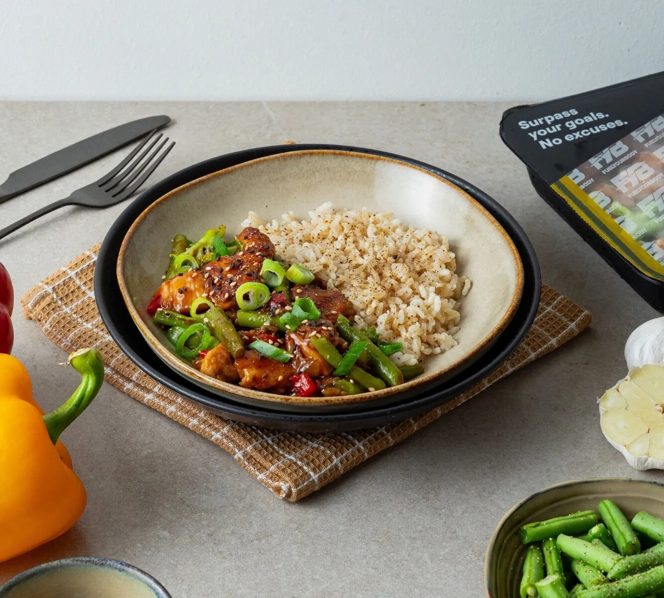 Brown Rice - Teriyaki Chicken - Wok Vegetables