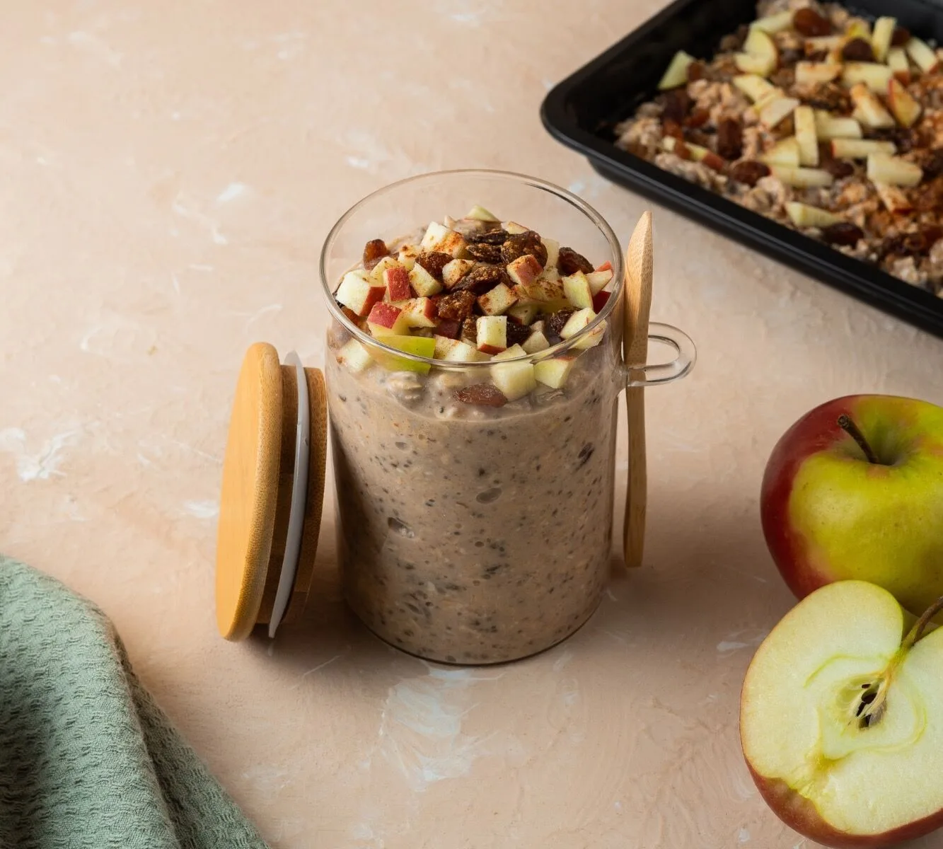 High Protein Overnight Oats - Apple Pie