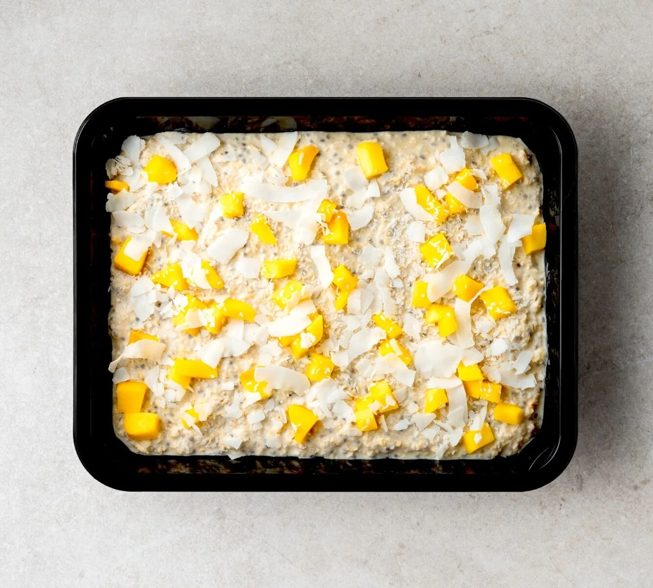 High Protein Overnight Oats - Mango & Coconut