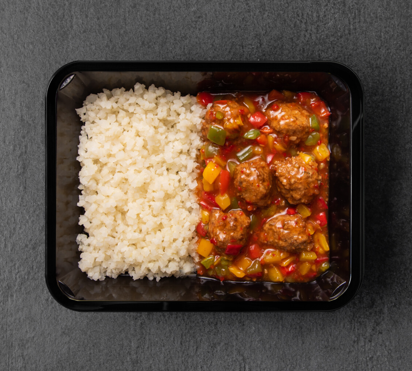 Bloemkoolrijst - Sweet Chilli Meatballs - Paprika & ui [LOWCARB]