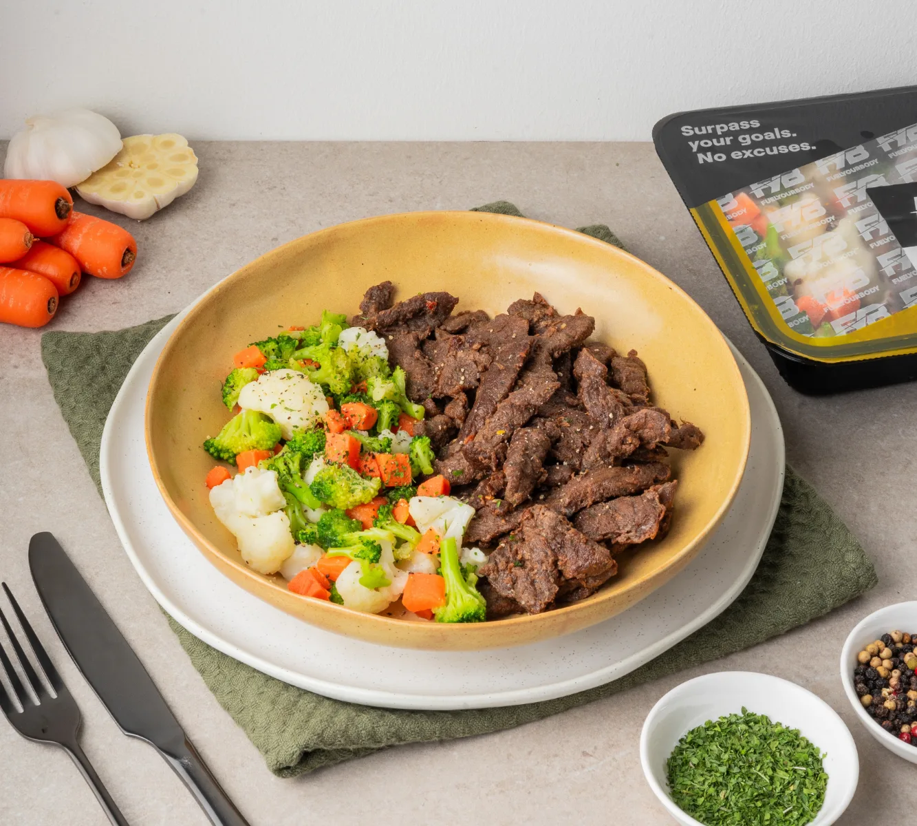 Beef Strips Teriyaki - Broccoli Mix (with herbs)