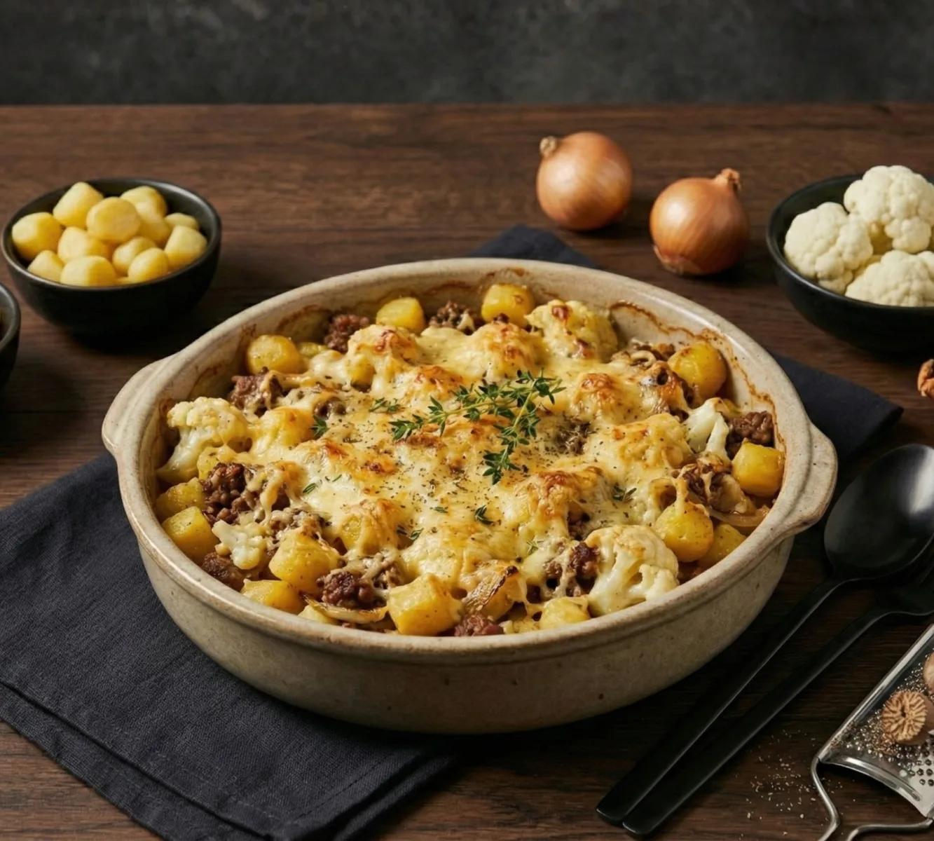 Potato Bake - Beef Mince, Cauliflower & Cheese [OVENMEAL]