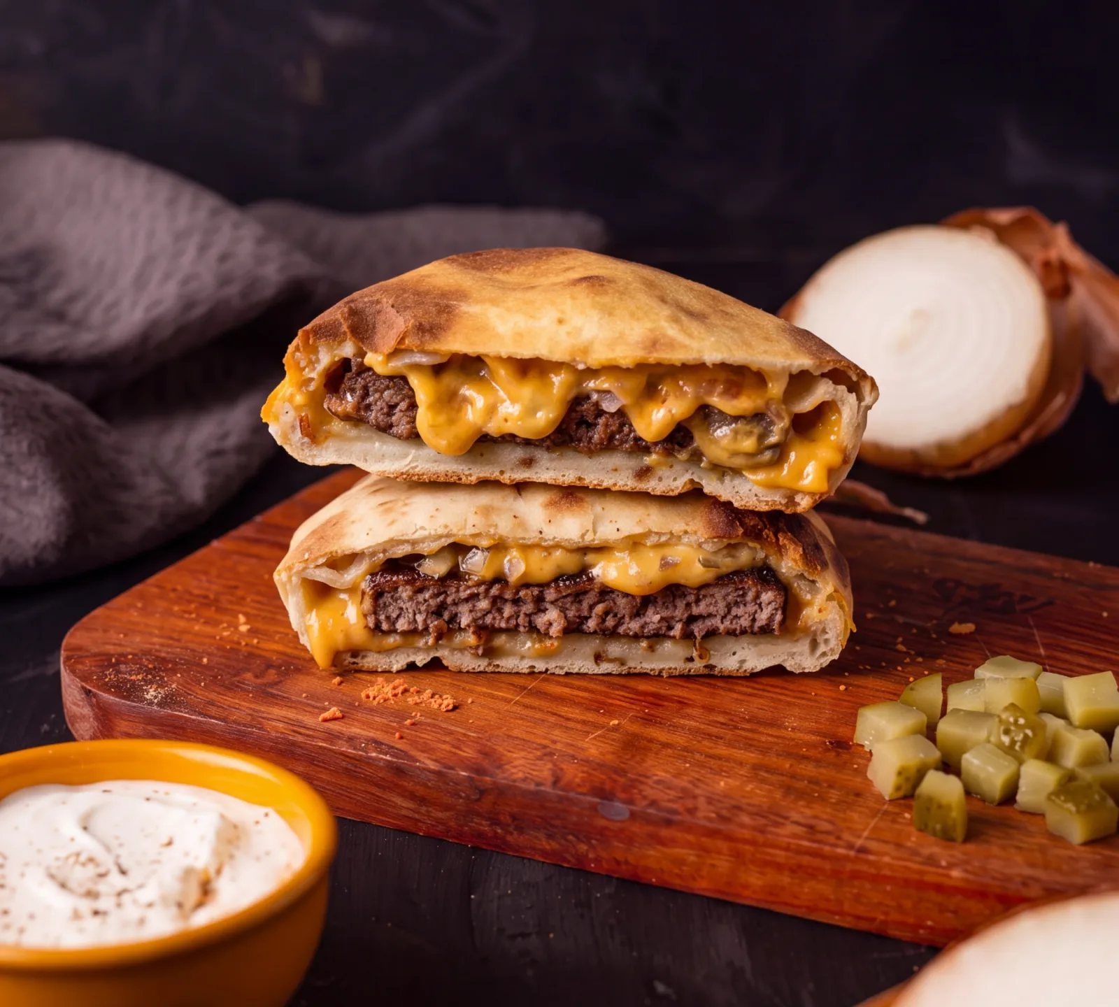 Protein Cheeseburger Pocket