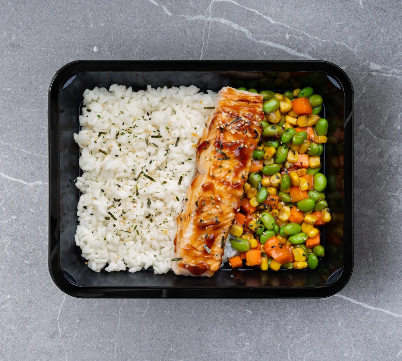 Reis - Lachs Teriyaki