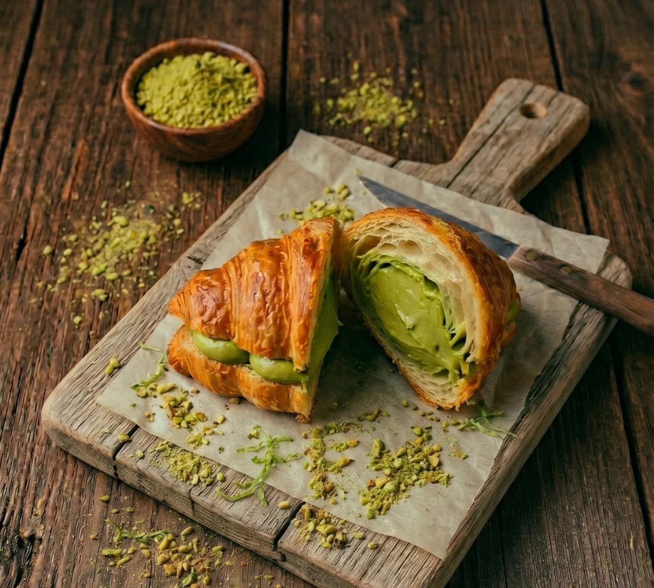 High Protein Pistache Filled Croissant